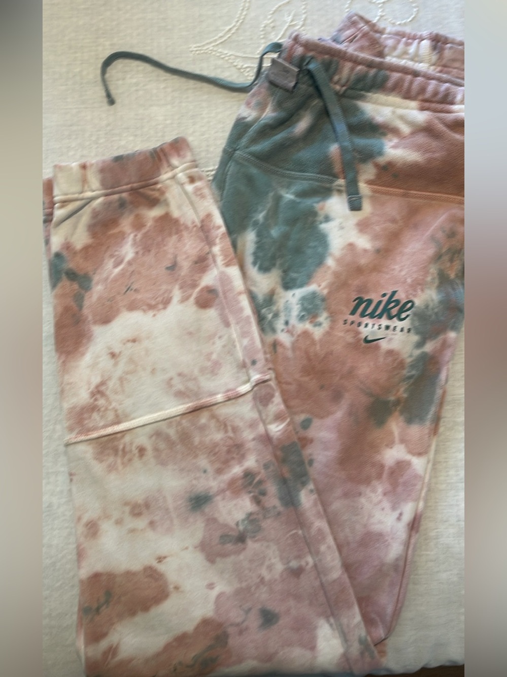 Nike Men’s Tie-Dye Joggers - Pink, Green, Cream